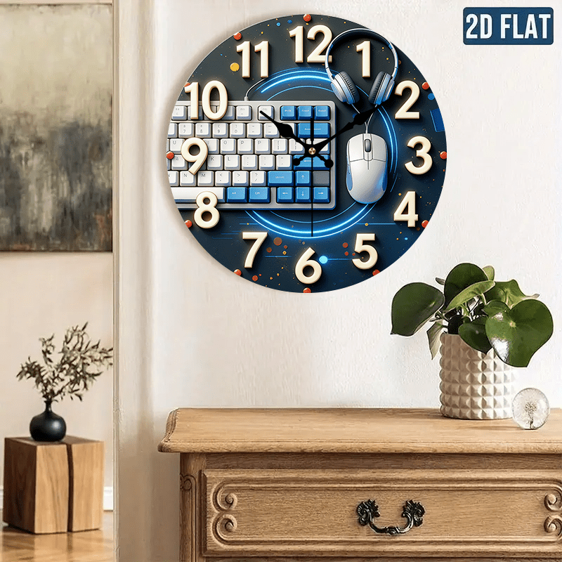 Tech Office Wall - 2D Flat, 1pc, Tech-Style Wooden Wall
