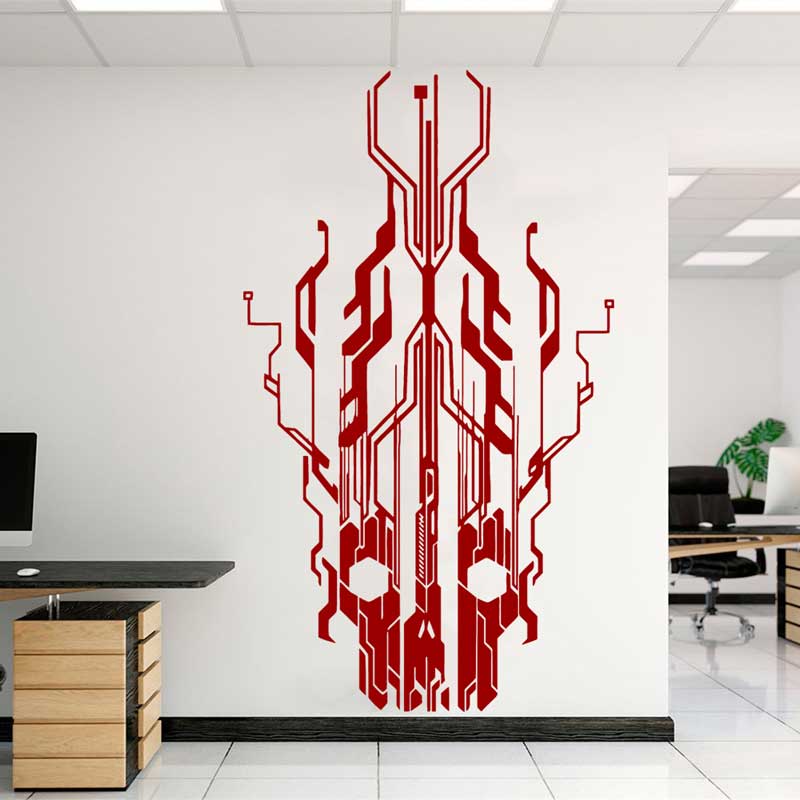 Chip Circuit Tech Skull Vinyl  - Tech Office Wall review and price