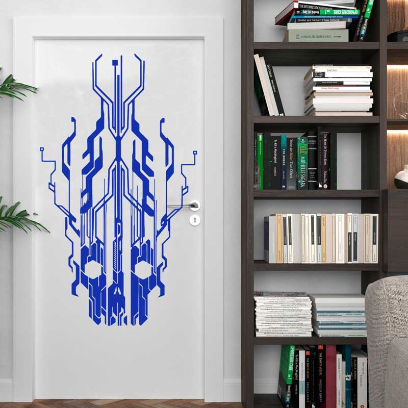 Chip Circuit Tech Skull Vinyl  - Tech Office Wall review and price