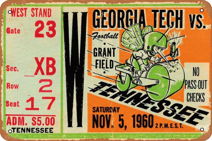 1960 GEORGIA TECH VS. TENNESSE - Tech Office Wall review and price