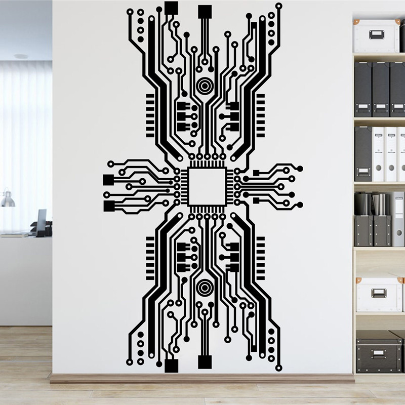 Circuit Board Chip Wall Sticke - Tech Office Wall review and price