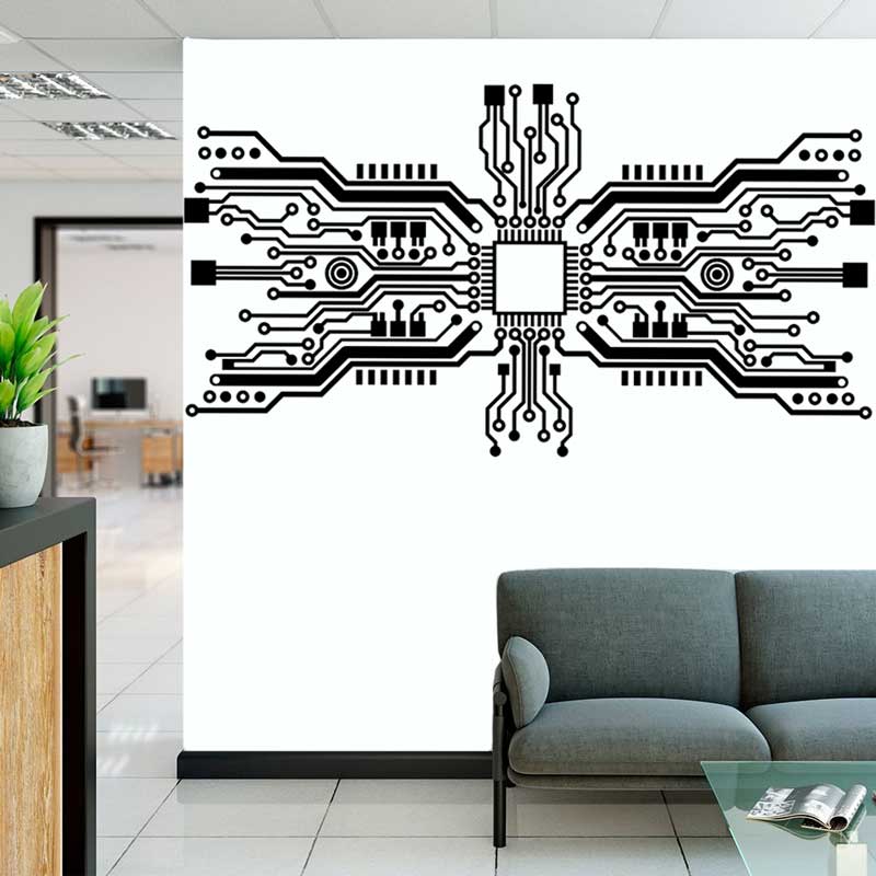 Circuit Board Chip Wall Sticke - Tech Office Wall review and price